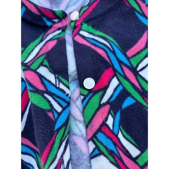 Lilly Pulitzer Girl's LG Cardigan Sweater Navy Blue Multicolor - Picture 3 of 4
